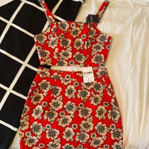 Forever 21 Floral top and skirt set